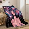 Galaxy Dreaming Girl Blanket print blanket soft and cozy perfect for the living room bed sofa or a nap,gift
