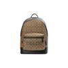 West 32 Classic Monogram Print Zipper Closure Leather Backpack Large Men Backpack Khaki Green CE717-QBV3D