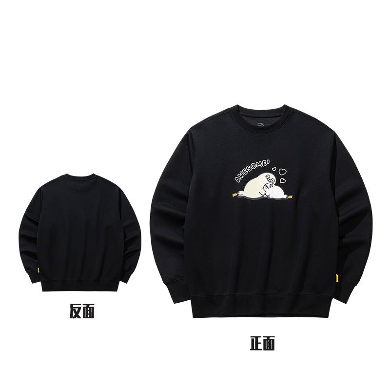 ANTA Sweatshirts Unisex Basic Black 3 Crew Neck Moderate 172548707-3