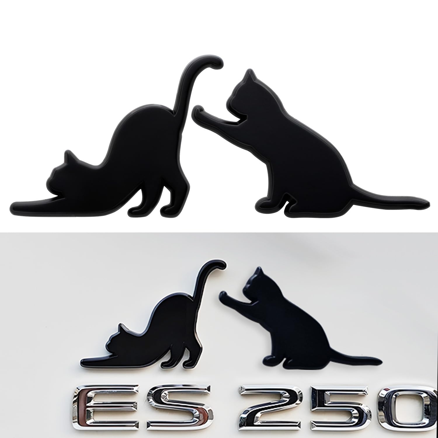 

Futwod Car Sticker Funny Cat Emblem Cute Cat Simple Scratch Hide Car Sticker Stylish чорний