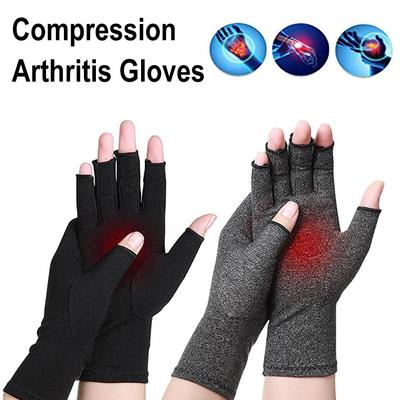1 Paar Kompressionshandschuhe aus Kupfer zur Linderung von Arthritis und rheumatoider Arthritis, fingerlose Handschuhe zur Schmerzlinderung und zur Unterstützung der Gelenke