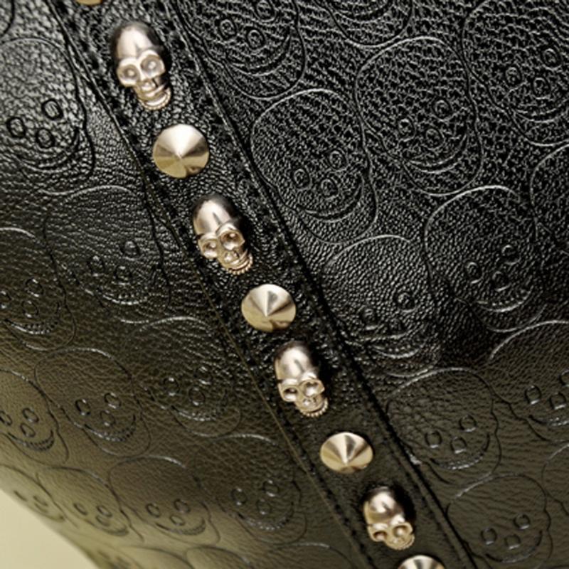 Women Black Skull Print Bags Zipper Shoulder Handbag Tote Bag Handbag Women Skull