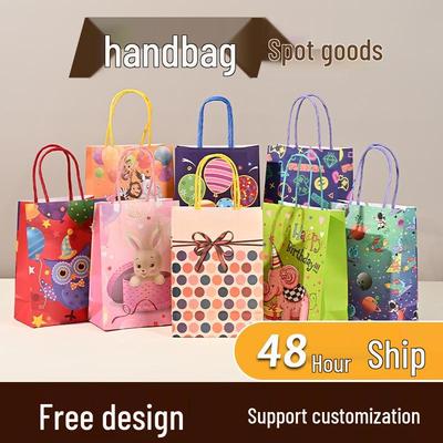 Customizable Kraft Paper Gift Bag for Christmas Catering and Coffee Takeaway