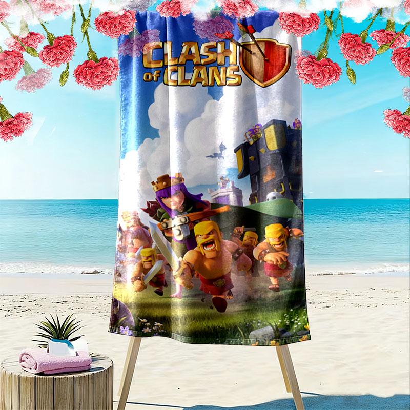 COC poster Print Beach Towel, Large Soft Quick Dry Towel for Beach Camping Swimming