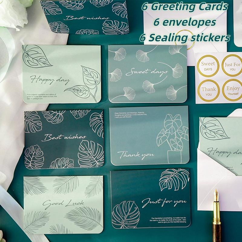 6PCS Rose Oil Painting Cards with Envelopes, Foil Stamping Luxe Greeting Card for Valentine, Birthday, Wedding, Anniversary Gift