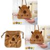 Capybara Plush Storage Bag With Drawstring For Students And Travel