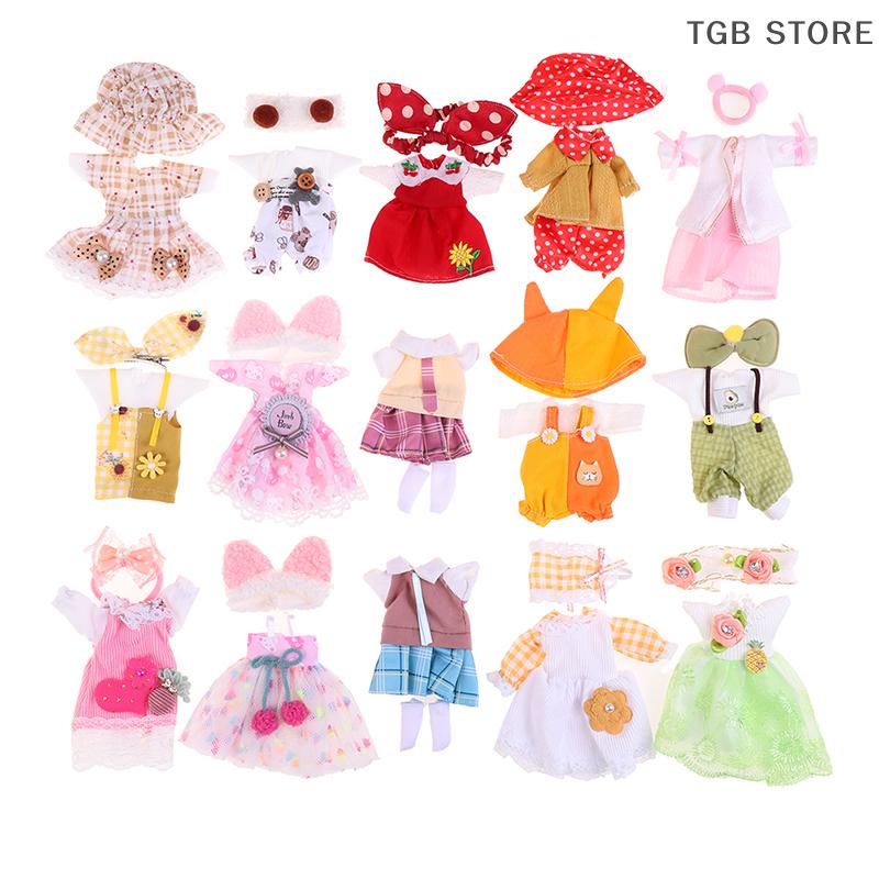 Clothes Set for 16-17cm Ob11 Doll Fashion Suit 1/8 bjd Doll Dressup Skirt 6 Inch Cute Clothes Uniform
