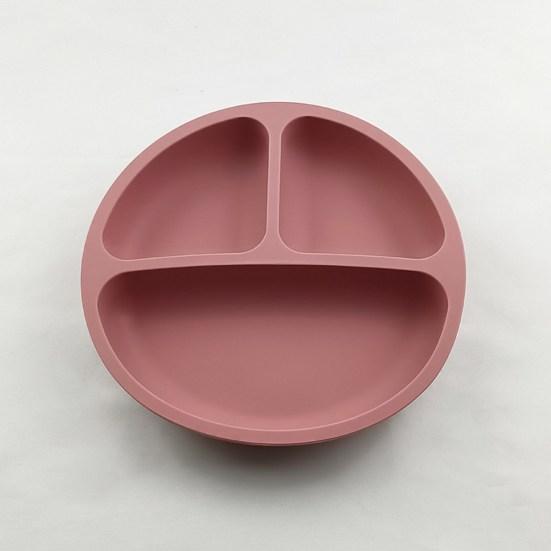 Baby Plate Divided Design BPA Free Silicone 3 Grids Toddler Suction Plate Infant Feeding Supplies Daily Use
