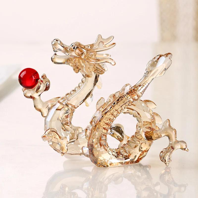 Crystal Flying Dragon Decoration Gift Box Christmas Gifts Living Room Office Desktop Home Decoration  Sculpture Handicrafts