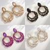Elegant Round Geometric Alloy Earrings For Women Fashion Summer Trendy Jewelry