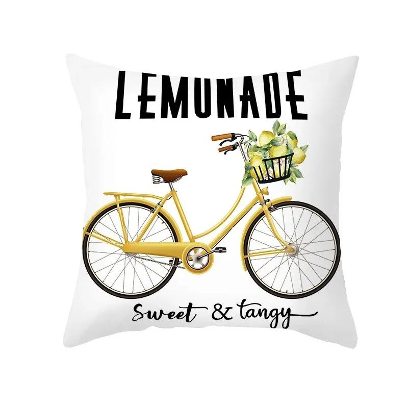 Yellow Green Pillowcase Lemon Letter Decoration Summer Fruit Cushion Cover Sofa Nordic Home