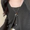 Geometric Y-Shaped Necklace Silver Color Charm Choker Necklaces New Sweater Chain  Gifts