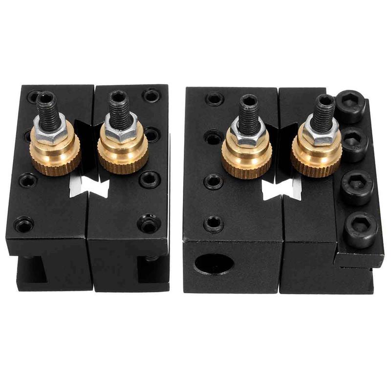 4Pcs Mini Lathe Quick Change Tool Post Holder Kit Boring Blade Turning Facing Holder Set for Many Type of Mini Lathes