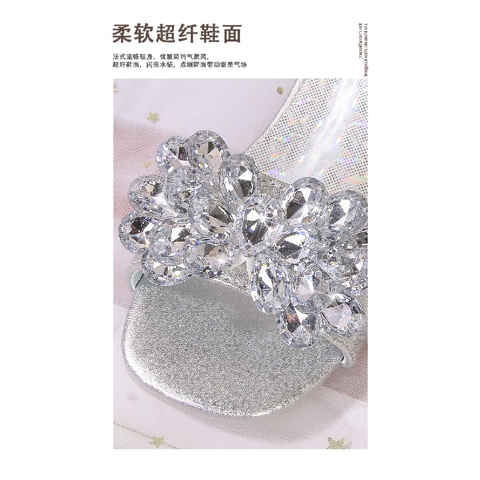 Summer Girls Princess Sandals Crystal Flower Sandals Children's Shoes Baby Girl Rhinestone Sandals Crystal Shoes