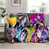 3D Cartoon Jojo's Bizarre Adventure Anime Blanket,Soft Throw Blanket for Home Bedroom Bed Sofa Travel Picnic Office Cover Kids