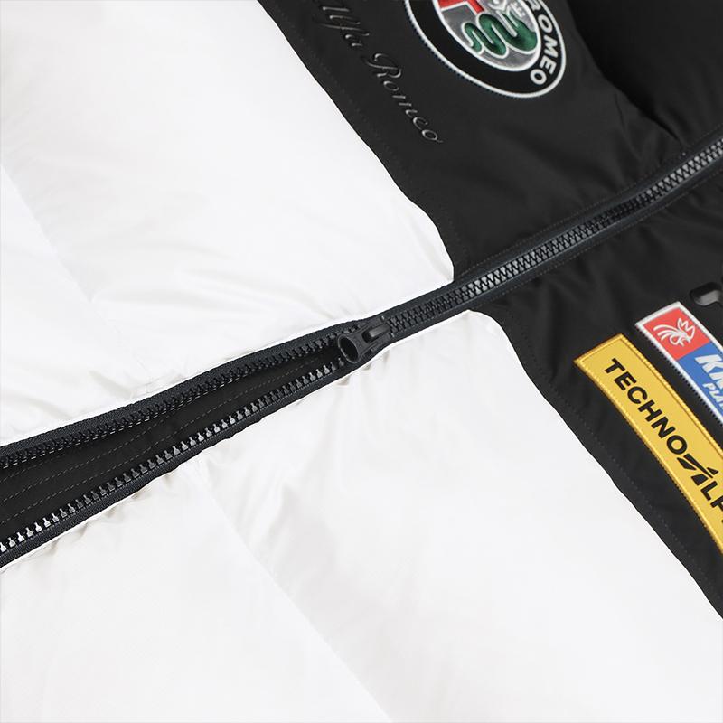 Fila Ski Serie 4810 Snow Peak Gänsedaunen Cool Trendy Sportlich Warm Bequem Gespleißt Stehkragen Daunenjacke Herren Oberbekleidung Jadeweiß A11M546929FWT