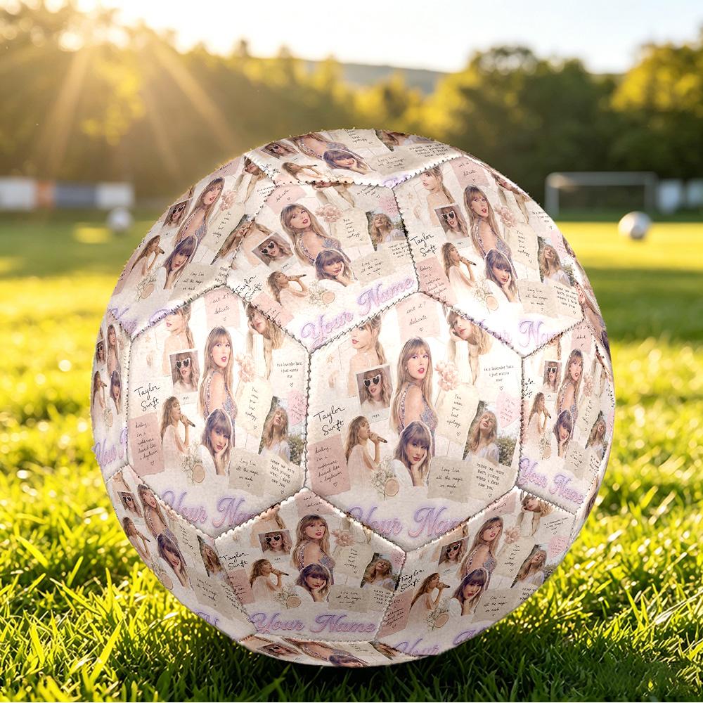 Taylor Swift Size 5 Football, Custom Name Text Personalized Soccer Ball Sport Training Gift