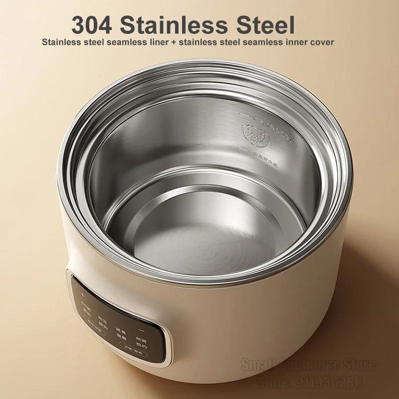 1L elektrický hrnec na guláš Multifunkční elektrický hrnec pro domácnost s keramickým hrnkem na guláš Kuchyňský spotřebič 24h Udržování teploty 220V