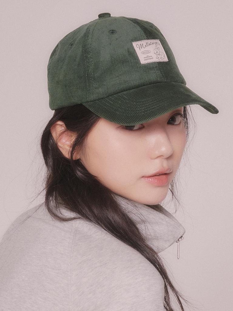 Mellotoli Rabbit Label Corduroy Ball Cap (2 Colors)