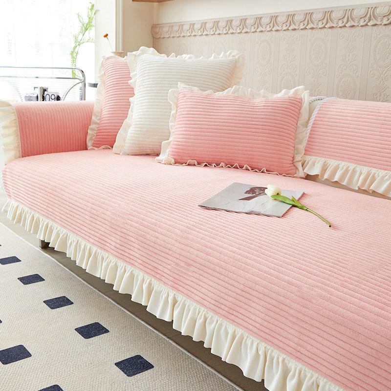 Winter Plush Sofa Cushion European Four Seasons Universal Simple Modern Crystal Suede Non-Slip Seat Cover Cover Cloth