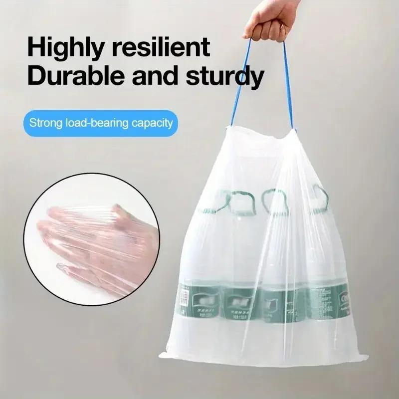 Drawstring Garbage Bag Household Portable Kitchen Thickened Large Student Dormitory Automatic Closing Lat Thick Plastic Bag
