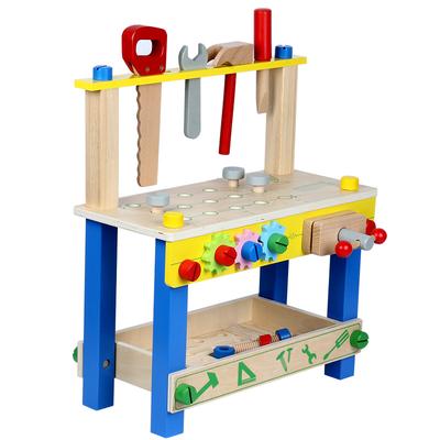 Holzwerkzeug-Werkbank, pädagogische Simulation, Holz-Werkbank-Set für Kinder und Kleinkinder