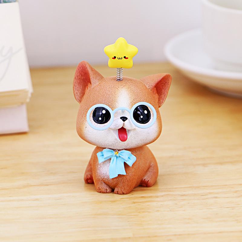 Adorable Pomeranian Dog Figurine: Office Desk & Car Interior Decoration