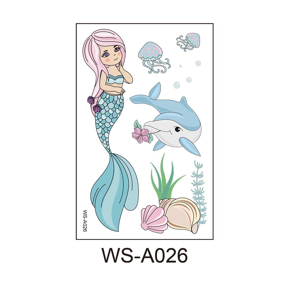Waterproof Cartoon Princess Tattoo Set - Mermaid Theme for Kids