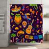 Vibrant Colorful Mexican Theme Shower Curtain For Bathroom Decor Perfect Gift Idea