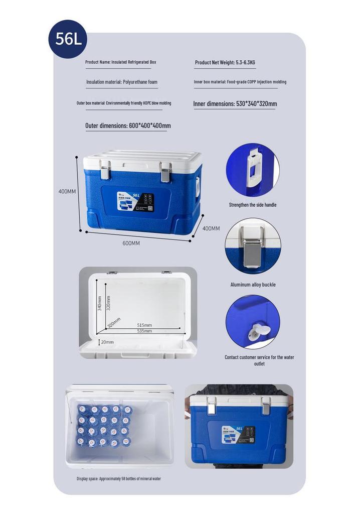 Sen Tai 87L Insulated Box Refrigerator for Outdoor, School, and Vehicle Use - Ideal for Ice Cream, Camping, and Takeaway Deliveries.