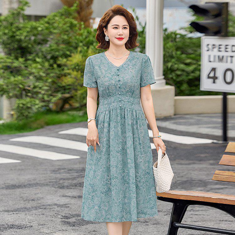 Exquisite Floral Slimming Dress - 2026 Spring New Arrival, Elegant and Tummy-Concealing
