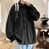 Spring Loose Casual Shirts Men Fashion Lapel Button All-match Solid Shirts Coats Men's Clothing Long Sleeve Tops Korean Shirt