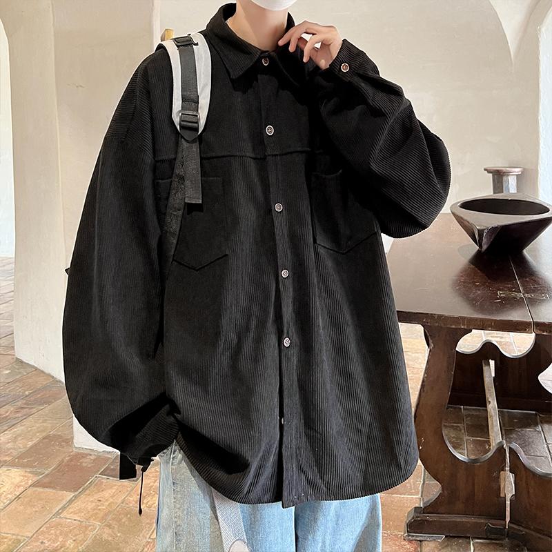Spring Loose Casual Shirts Men Fashion Lapel Button All-match Solid Shirts Coats Men's Clothing Long Sleeve Tops Korean Shirt