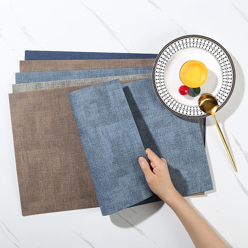 Spot Square Leather Western Food Mat Thermal Insulation Coaster Table Mat Home Dining Table Plate Mat Bowl Printable Tableware