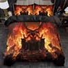2/ 3 Stück Bettbezug-Set, Fantasy-Flammendämon-Print Bettbezug-Set, König/Königin Stil Bettwäsche-Set, Polyester Maschinenwaschbar