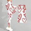 Completo Yoga Stampato a Forma di Cuore per Donna Moda Leggings da Allenamento Fitness Sportivo Set Yoga Casual Tuta Sportiva Esclusiva per San Valentino