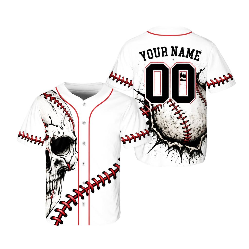 Custom Halloween Baseball for Men Women and Kids Sports Team Top