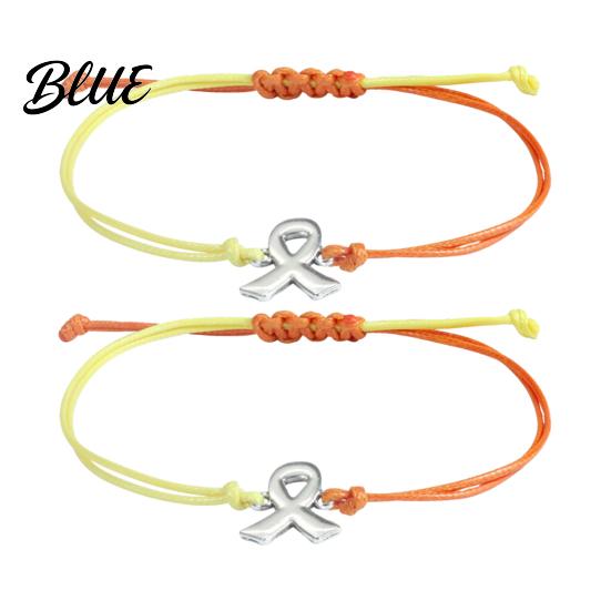 Breast Cancer Awareness Jewelry 2 Pcs Bracelets Adjustable Braided String Pink Ribbon Accessory Bracelets with Charm Inspirational Gifts for