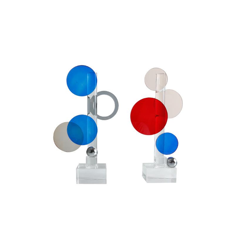 Glas Geometrische Kristallornamente Durchbrochener Ring Transparent Kreis Kristallskulptur Dekorative Figuren Heimdekoration