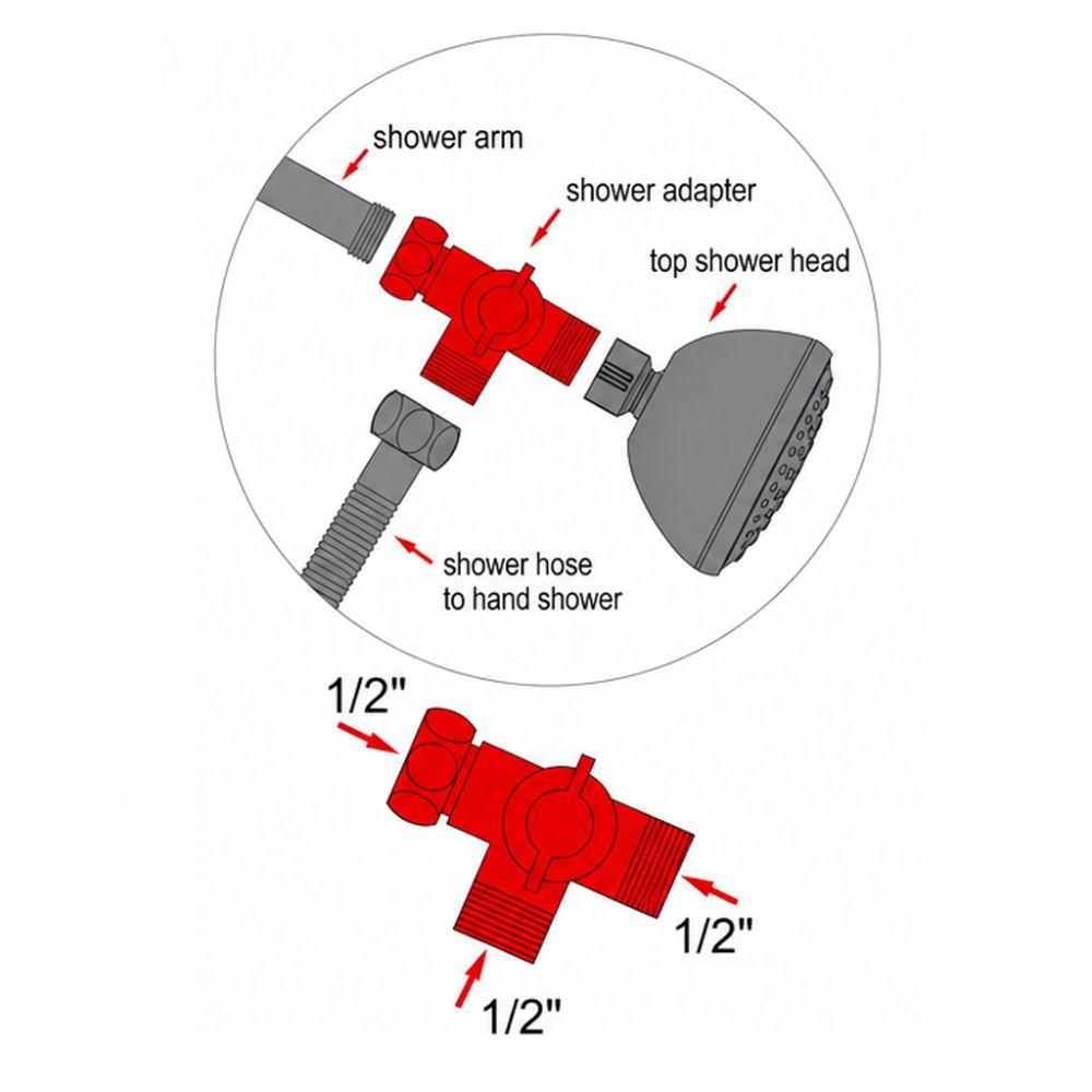 ABS Shower Diverter Valve Chrome Finished Bidet Diverter Valve  Sprinkler Hose Connection