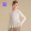Little Naive Girls' Long Sleeve Doll Collar T-Shirt