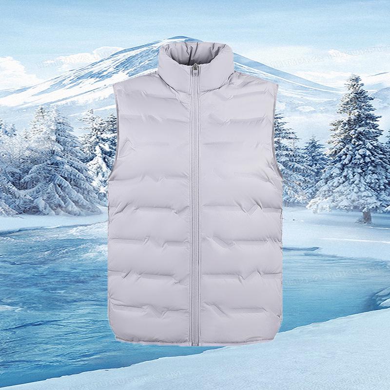 Men's and Women's Graphene Heated Light Duck Down Vest with Stand Collar