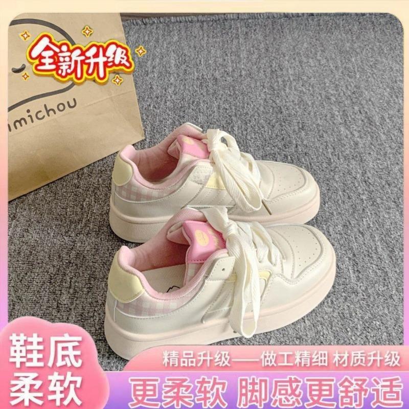 New platform white shoes versatile casual student board shoes cute dopamine