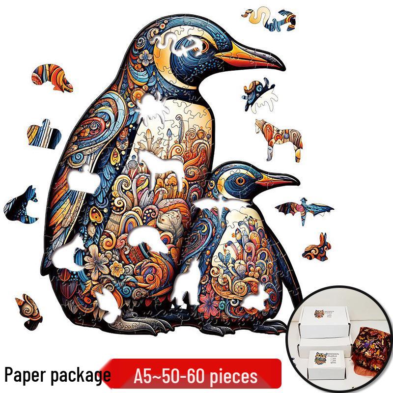 Irregular Animal Dog Penguin Wooden Puzzle in Stock