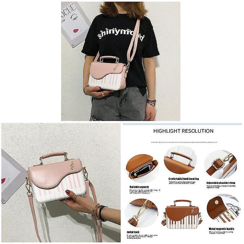 Sac bandoulière bandoulière motif piano mignon en cuir PU pour femmes téléphone portable nouveau