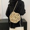 Summer Beach Straw Weave Bags Retro Cutout Crossbody Bags Travel Beach Straw Small Shoulder Bags For Women All-match Casual