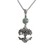 Retro Hollowed-out Tree of Life Celtic Knotwork Crystal Natural Stone Necklace for Women Halloween Party Jewelry Accessory Gifts