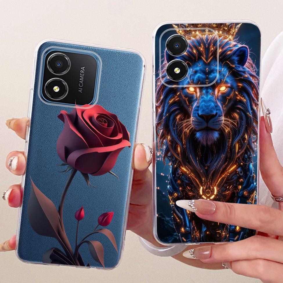 For Honor X5 4G Case VNA-LX2 Transparent Cute Cat Fashion Butterfly Funny Painted Bumper For Honor X5 Casing