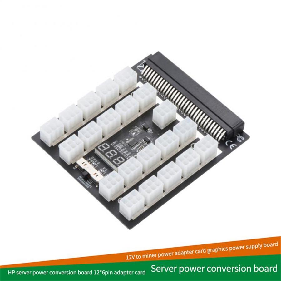 1PC 1200W Power Supply+21 Ports Breakout Board+21pcs 20cm 6pin Cables Mining Set