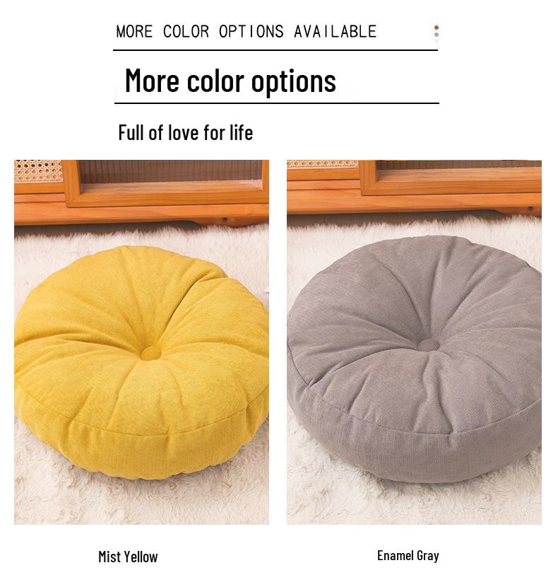 Thickened Chenille Round Tatami Seat Cushion for Living Room & Balcony